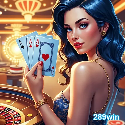 Imagem vibrante de um casino, representando diversão e sorte, promovida pelo site 289win